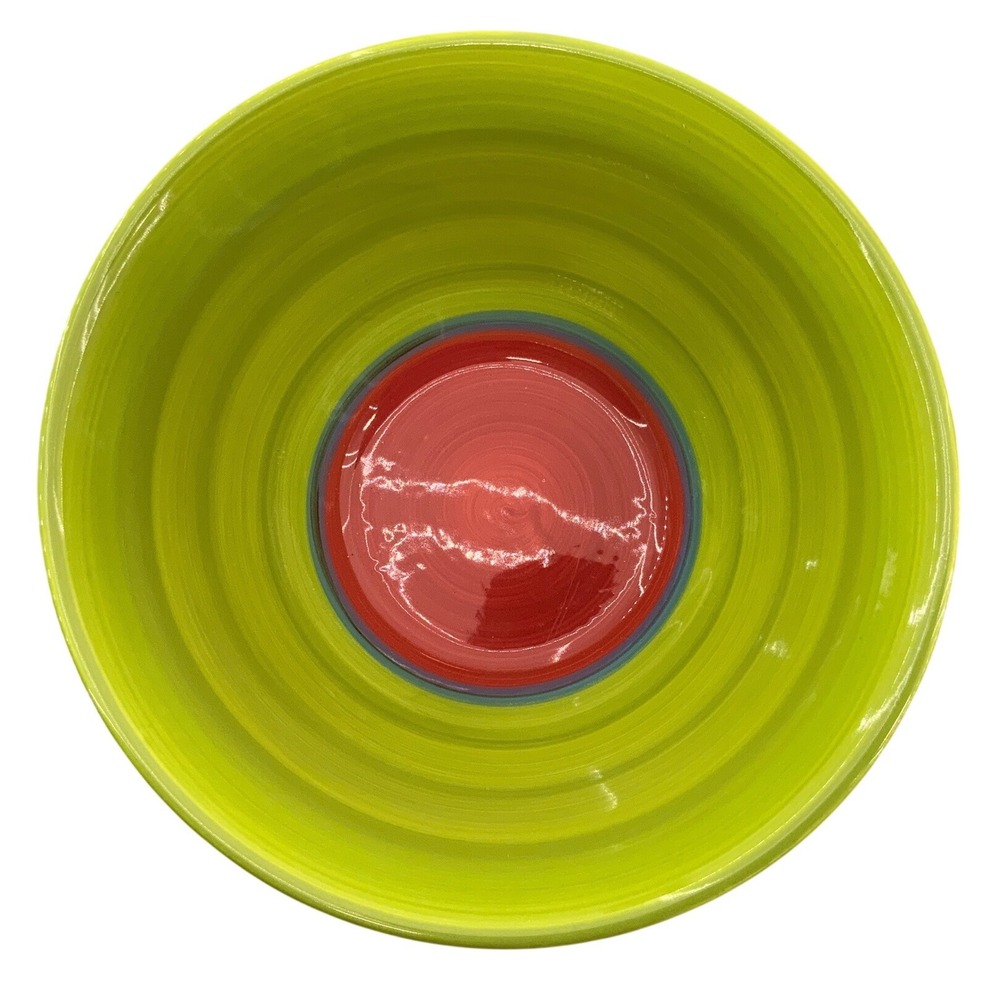 Gail Pittman Hand Painted Ceramic Bowls Set of 3 Red Yellow Green Made in USA 01 - Picture 3 of 11